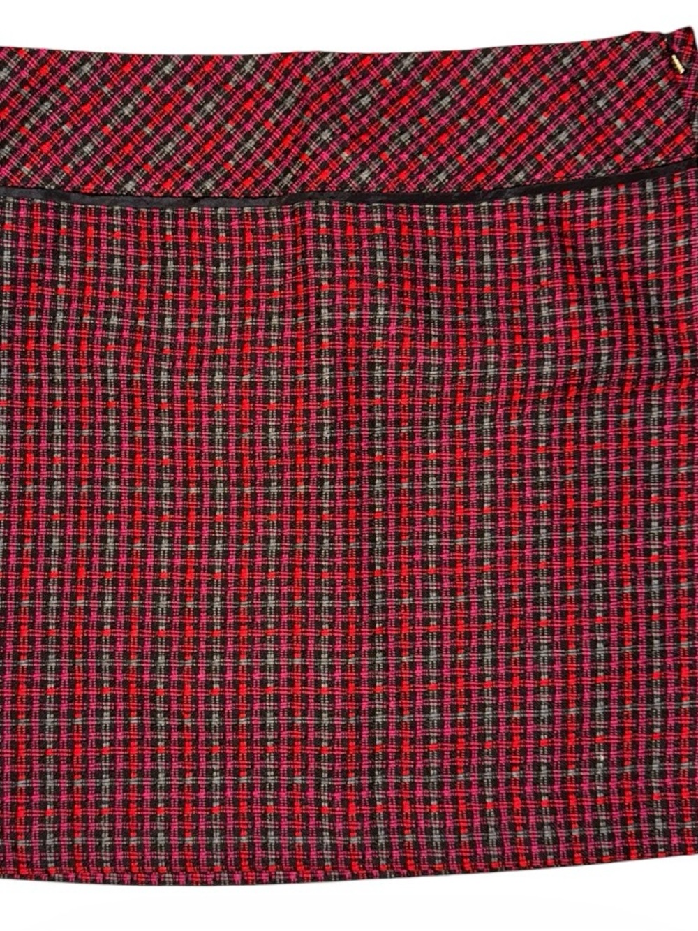 LOFT Red & Black Plaid Mini Skirt